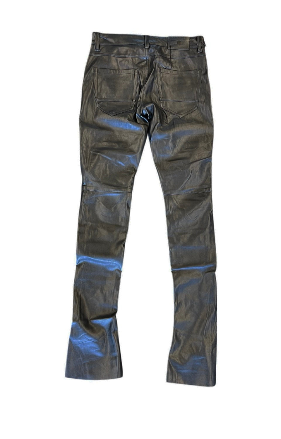 Jordan Craig Black Leather Stacked Pants