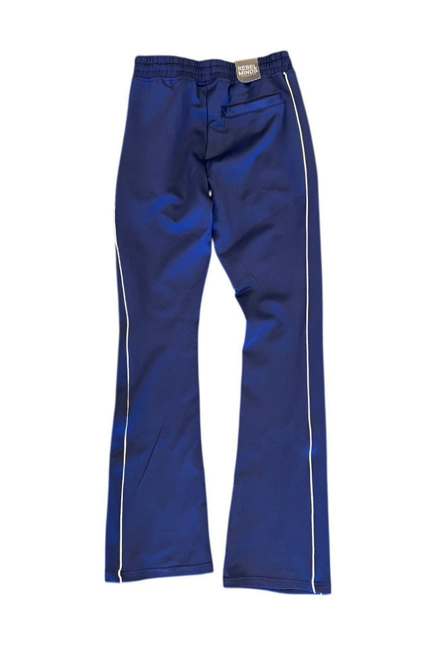 Rebel Minds Navy Blue Stacked Track Pants