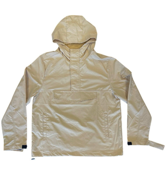 Rebel Minds Nylon Pull Over Hoodie Khaki