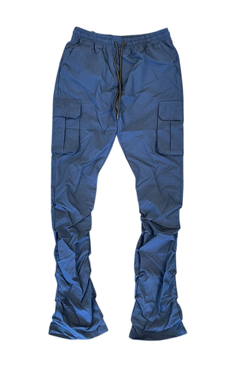 Rebel Minds Nylon Stacked Cargo Pants Navy Blue