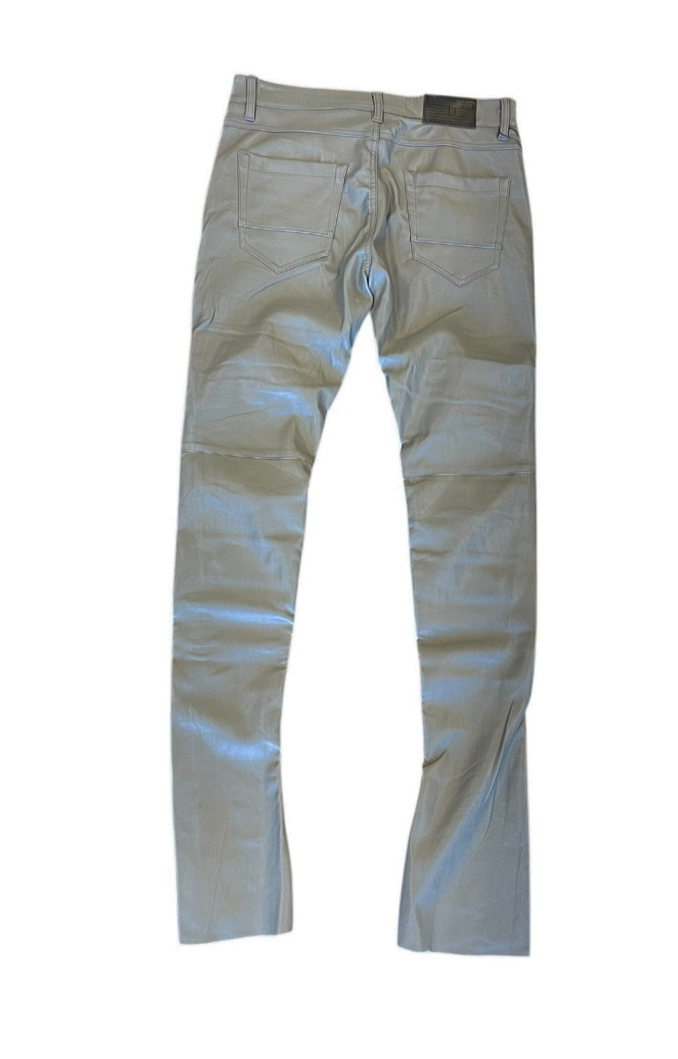 Jordan Craig Grey Leather Stacked Pants