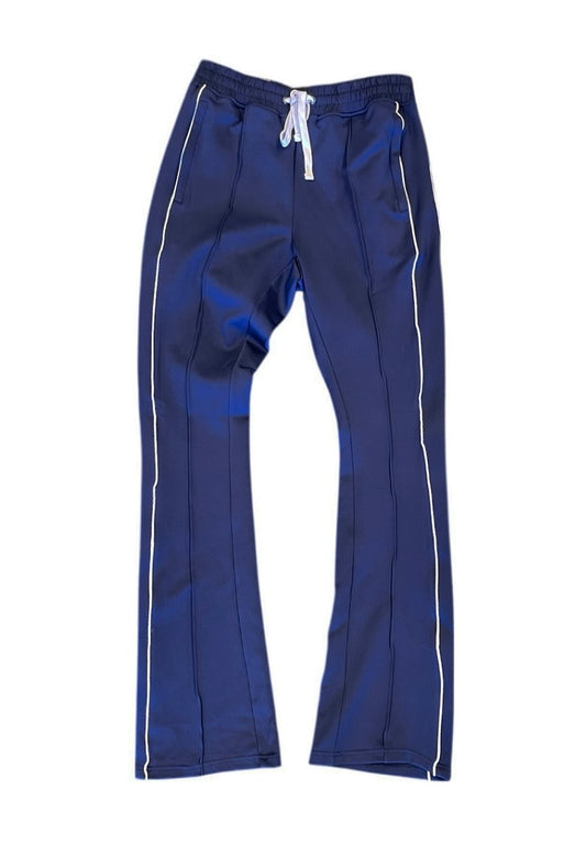Rebel Minds Navy Blue Stacked Track Pants