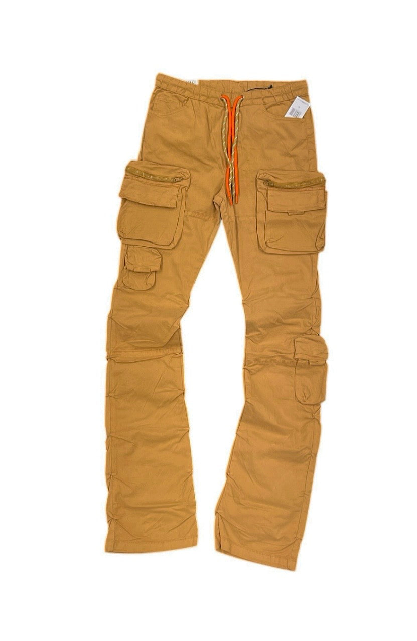 Dash Khaki Cargo Stacked Pants